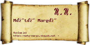 Máté Margó névjegykártya